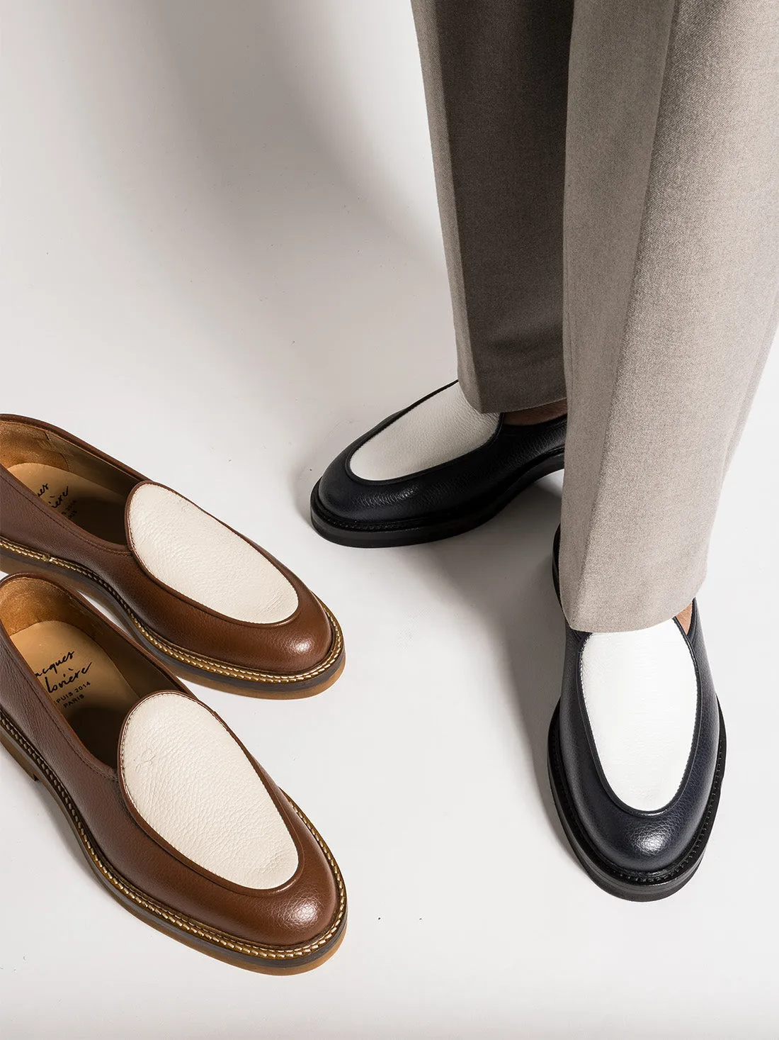 Casual Step LEX GRAINED BROWN AND CREAM