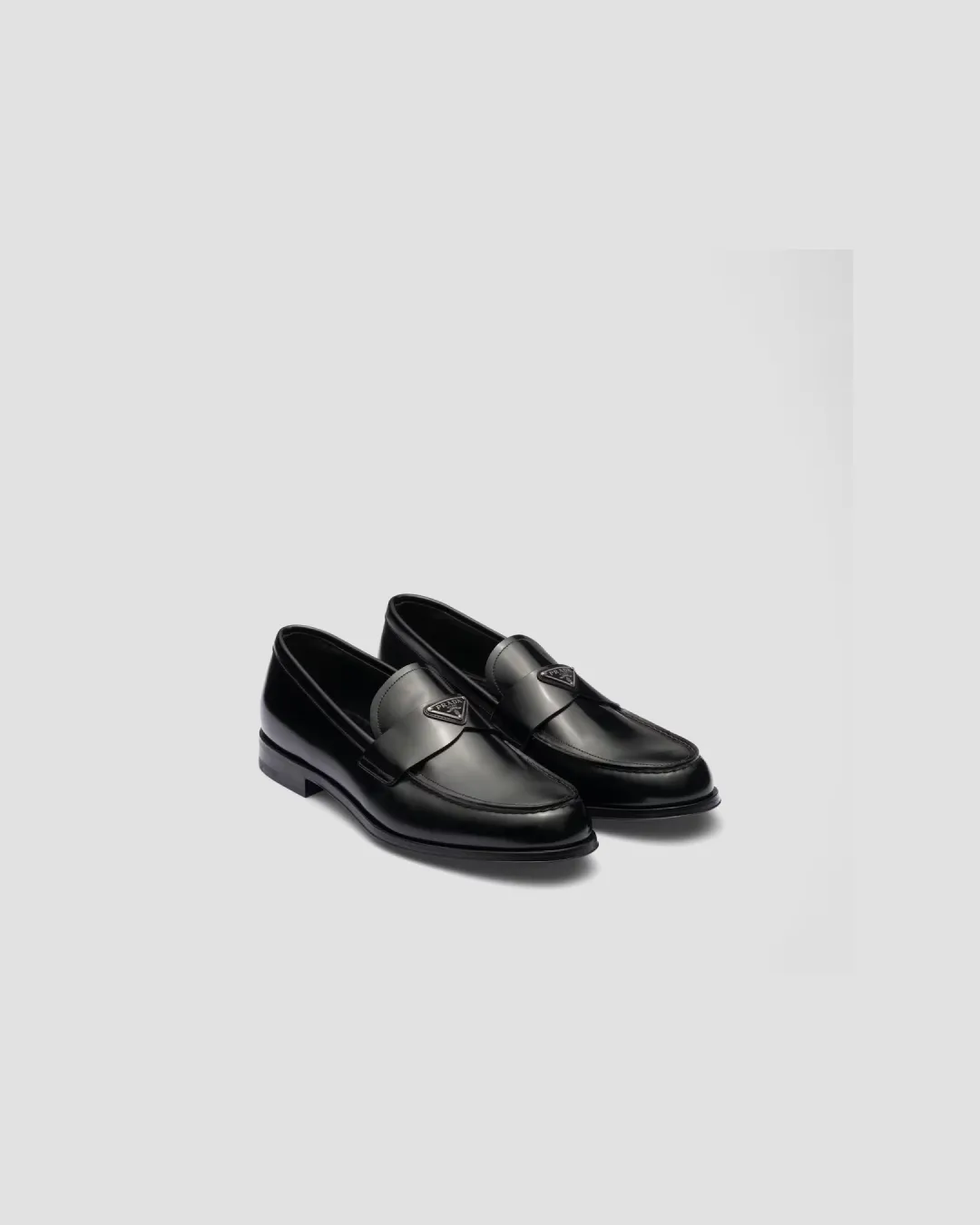 Prada Brushed Leather WetLooks Loafers Timeless Fit Cotton Touch