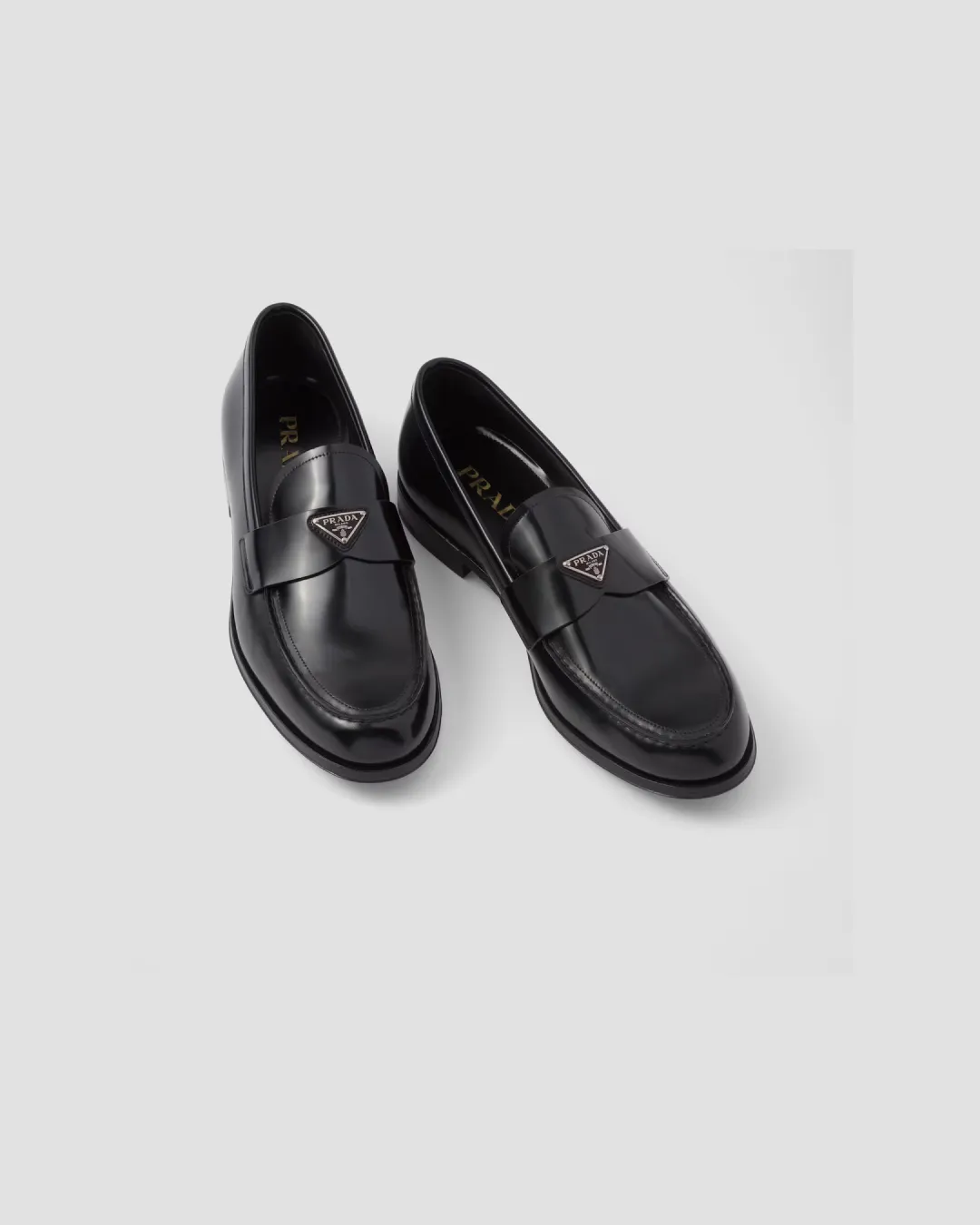 camouflage running shoes good grip shoe property Prada Brushed Leather WetLooks Loafers