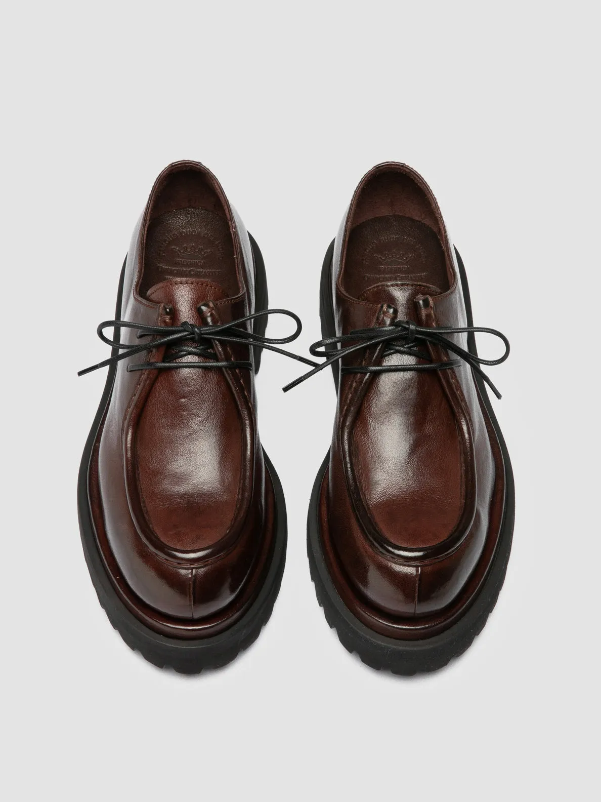 WISAL DD 125 - Burgundy Leather Derby Shoes Office Style