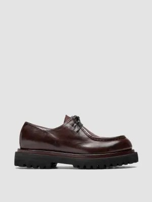 WISAL DD 125 - Burgundy Leather Derby Shoes Office Outfit Light cushion