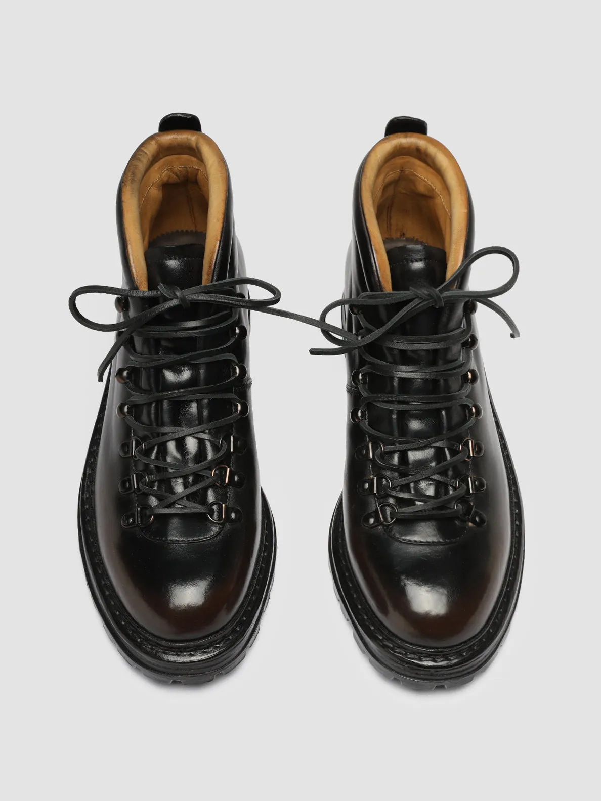 slim fit ARTIK 001 - Brown Leather Lace Up Boots