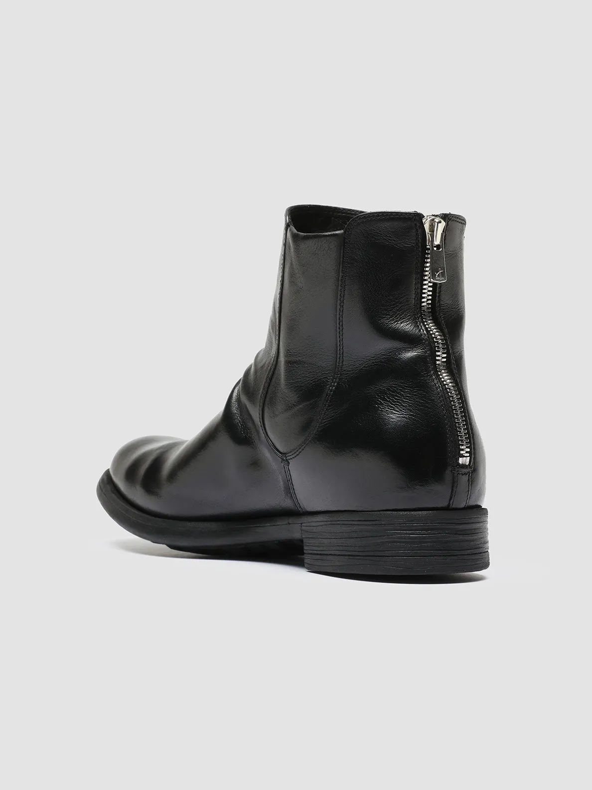 Dynamic Sole CHRONICLE 059 - Black Leather Zip Boots