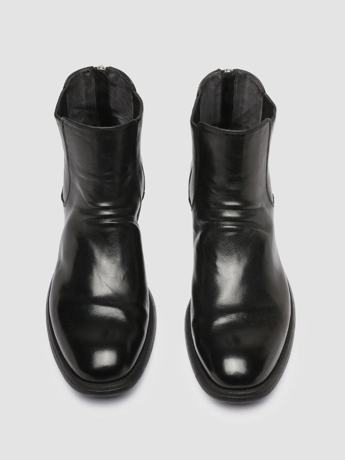 CHRONICLE 059 - Black Leather Zip Boots fitness walk Vibrant Design