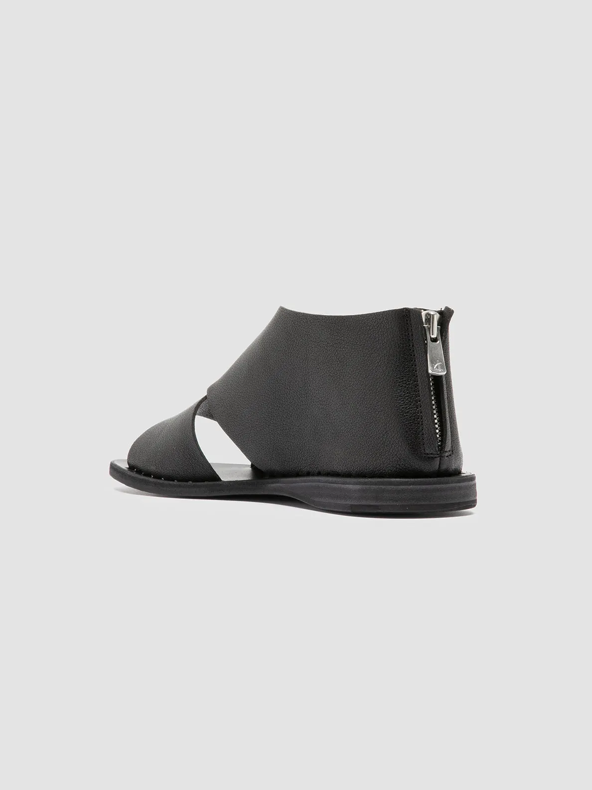 ITACA 046 - Black Leather Peep Toe Shoes Break Hike Long Step