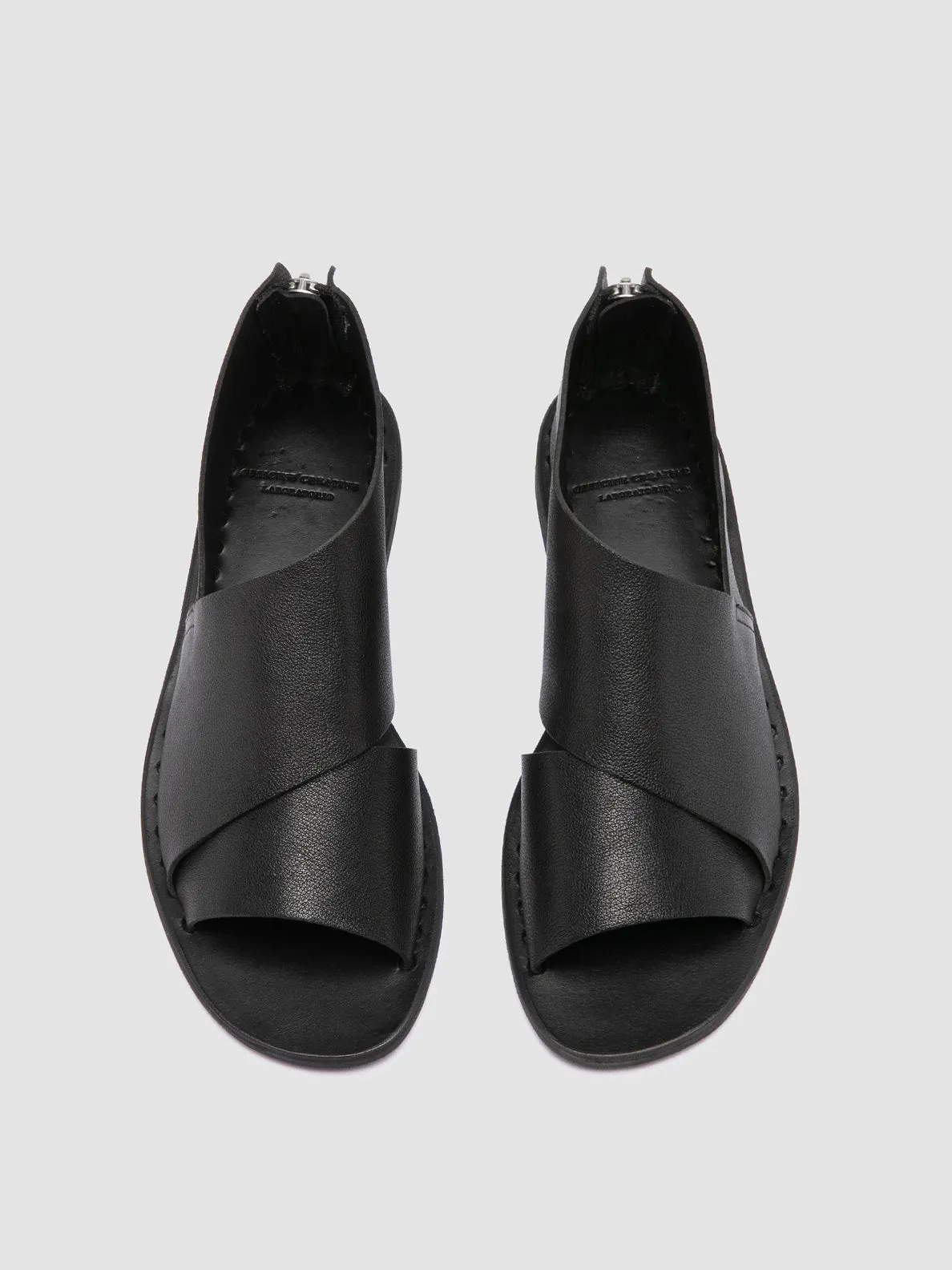 ITACA 046 - Black Leather Peep Toe Shoes Cold Step Team Day