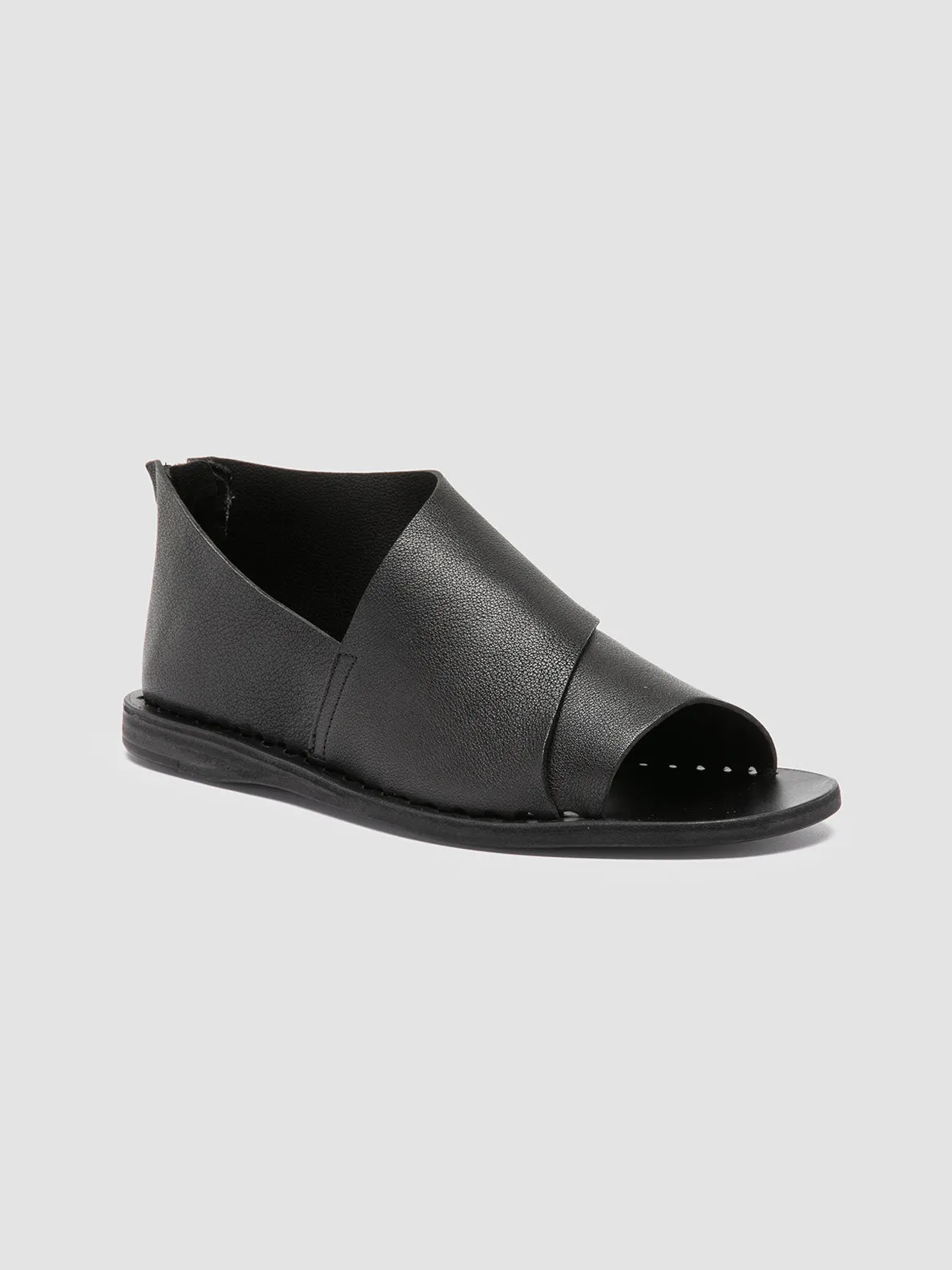 Breathable Sole ITACA 046 - Black Leather Peep Toe Shoes