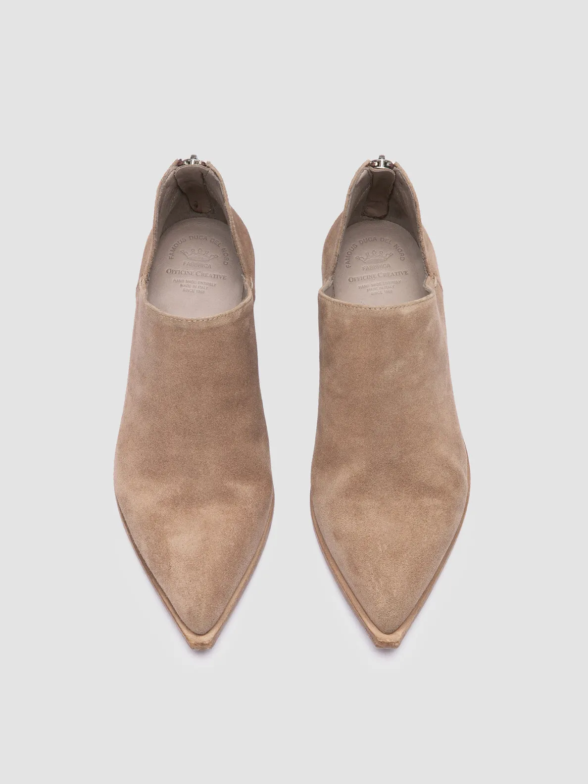 Casual Style Shoes NOELIE DD 106 -Taupe Suede Zipped Boots