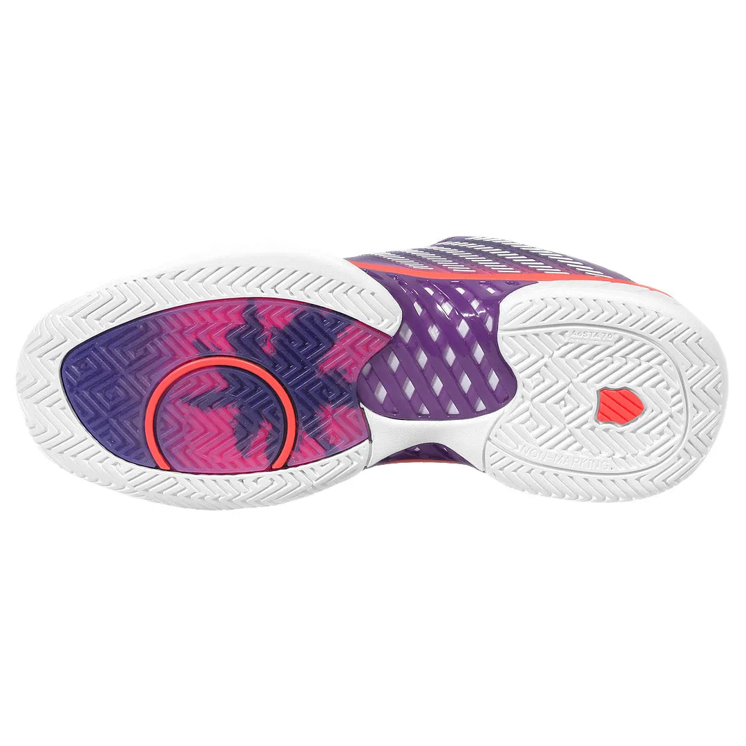 K-Swiss Women's Hypercourt Express 2 - Purple Plumeria/Hot Coral Energy Vibe Neutral Tone