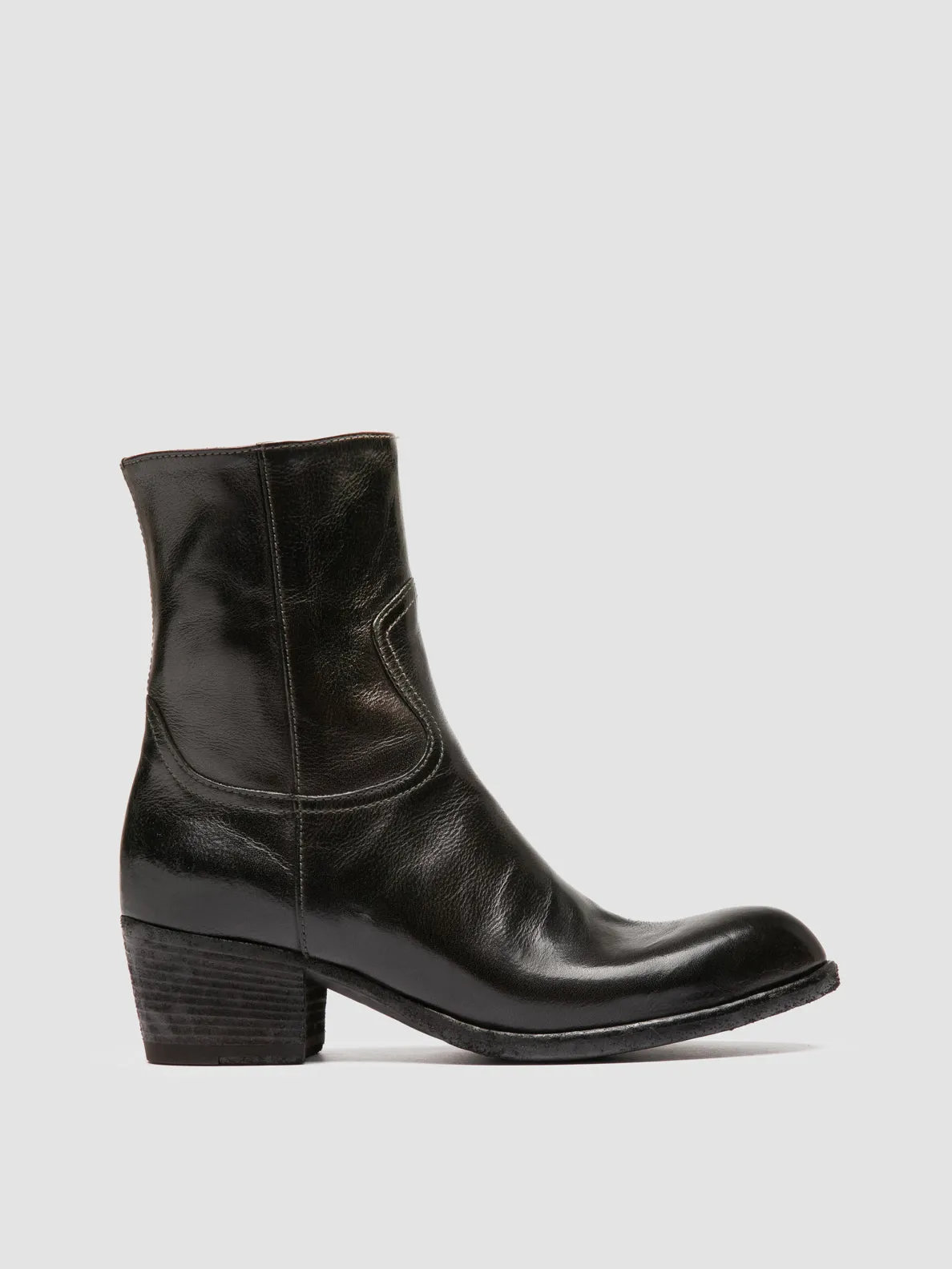 Ice Jog WADE 003 - Grey Leather Zipped Boots
