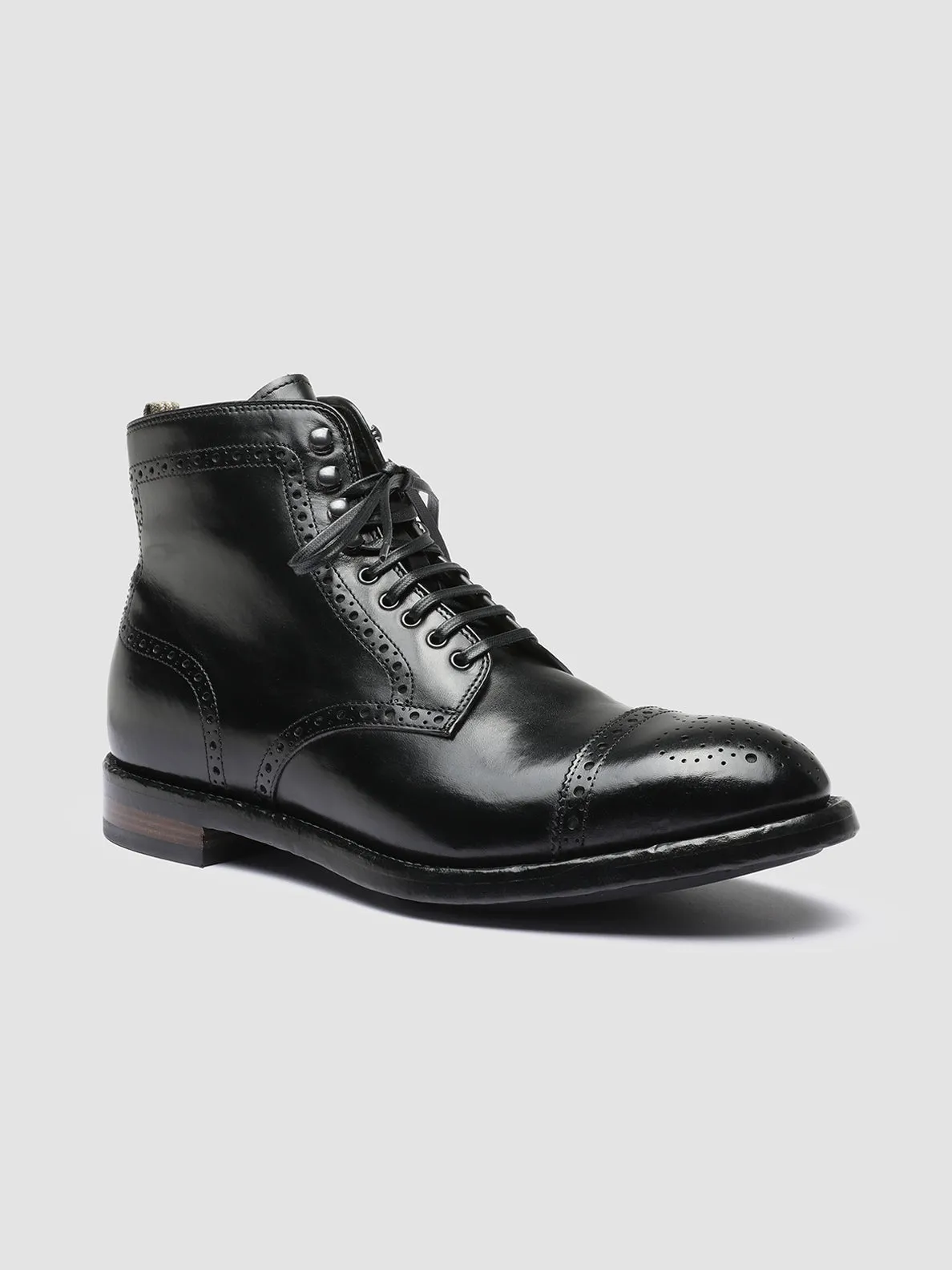 Sculpted comfort Walk Support TEMPLE 004 - Black Leather Ankle Boots