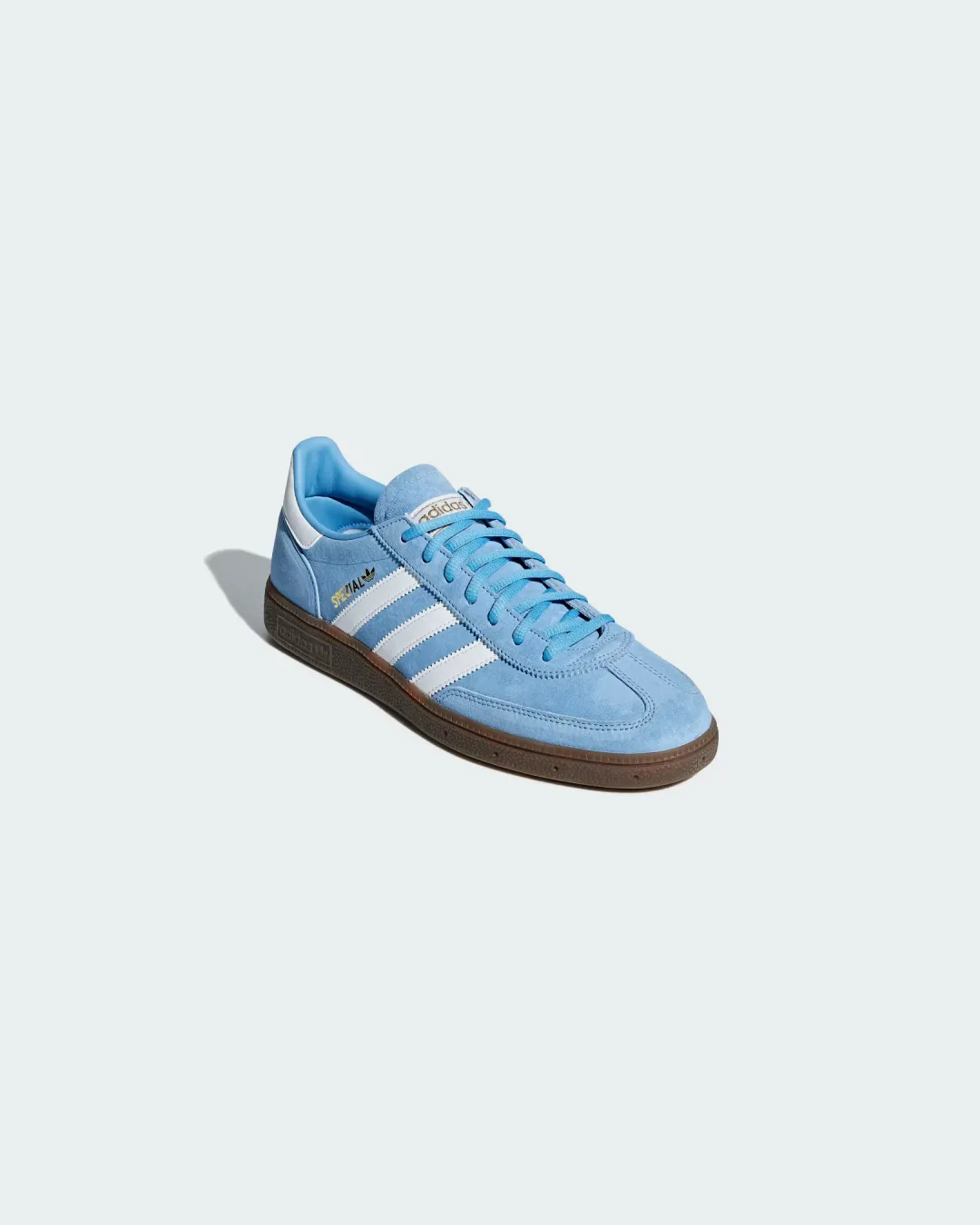 evening - wear shoes Quickness Adidas Handball Spezial Light Blue White Gum Sneakers