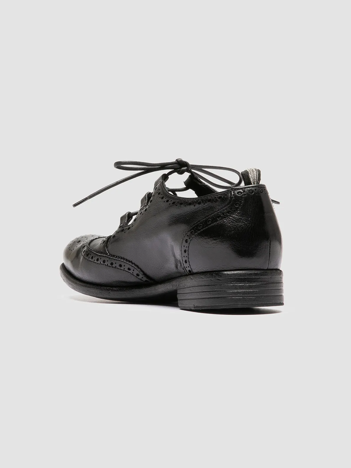 CALIXTE 079 - Black Leather Oxford Shoes Snow Step