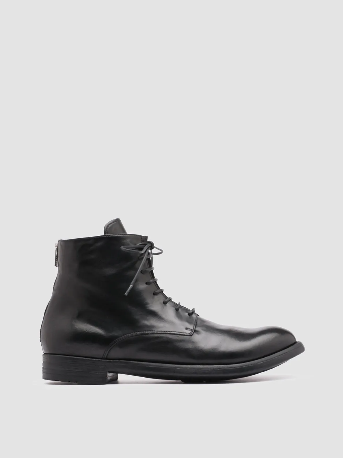 Structured chic stretchy design HIVE 016 - Black Leather Boots