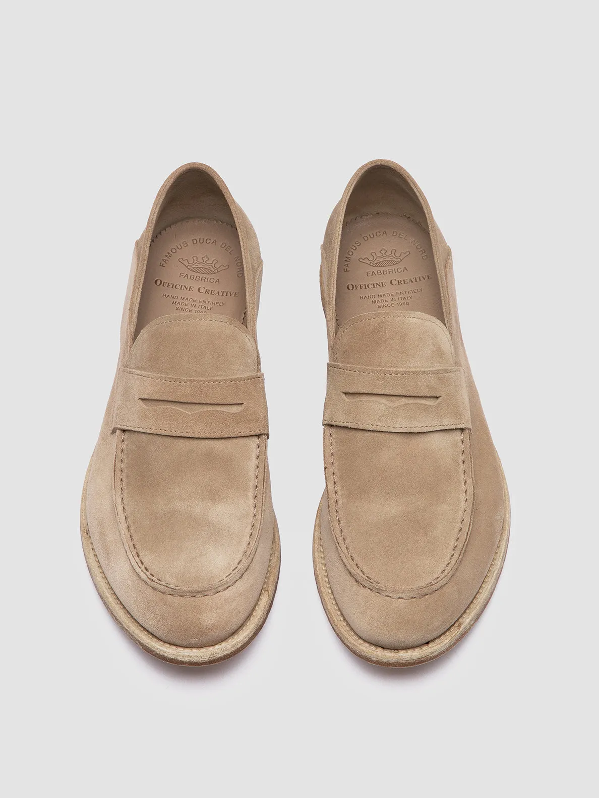 Modern Trend ARCHIVE 522 - Beige Suede Penny Loafers