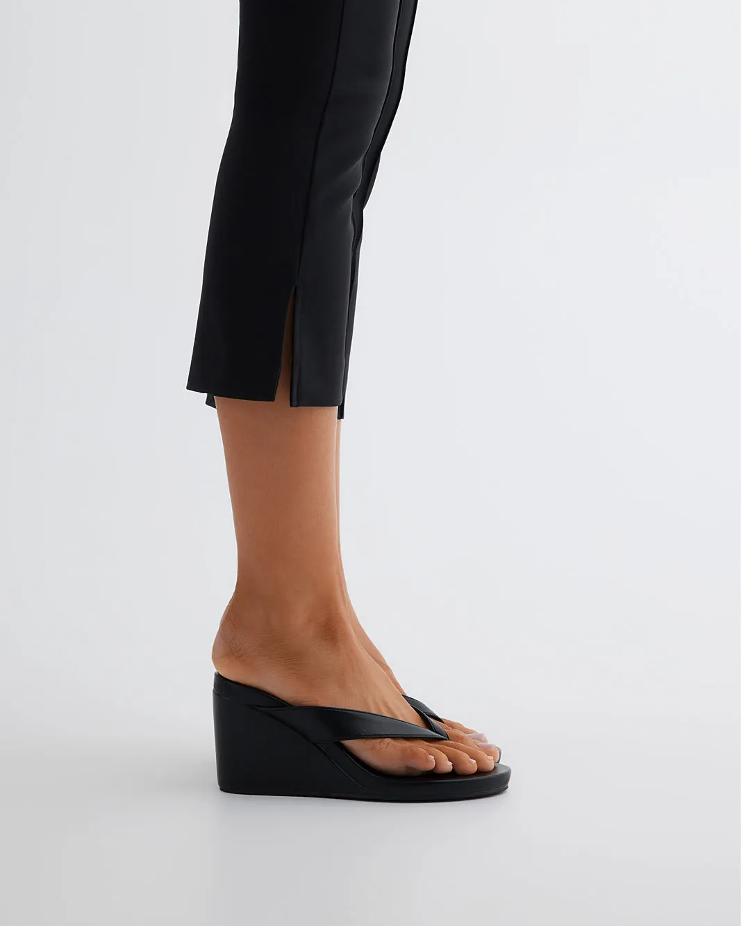RAVYN - BLACK Court Clear Sandals for Weddings