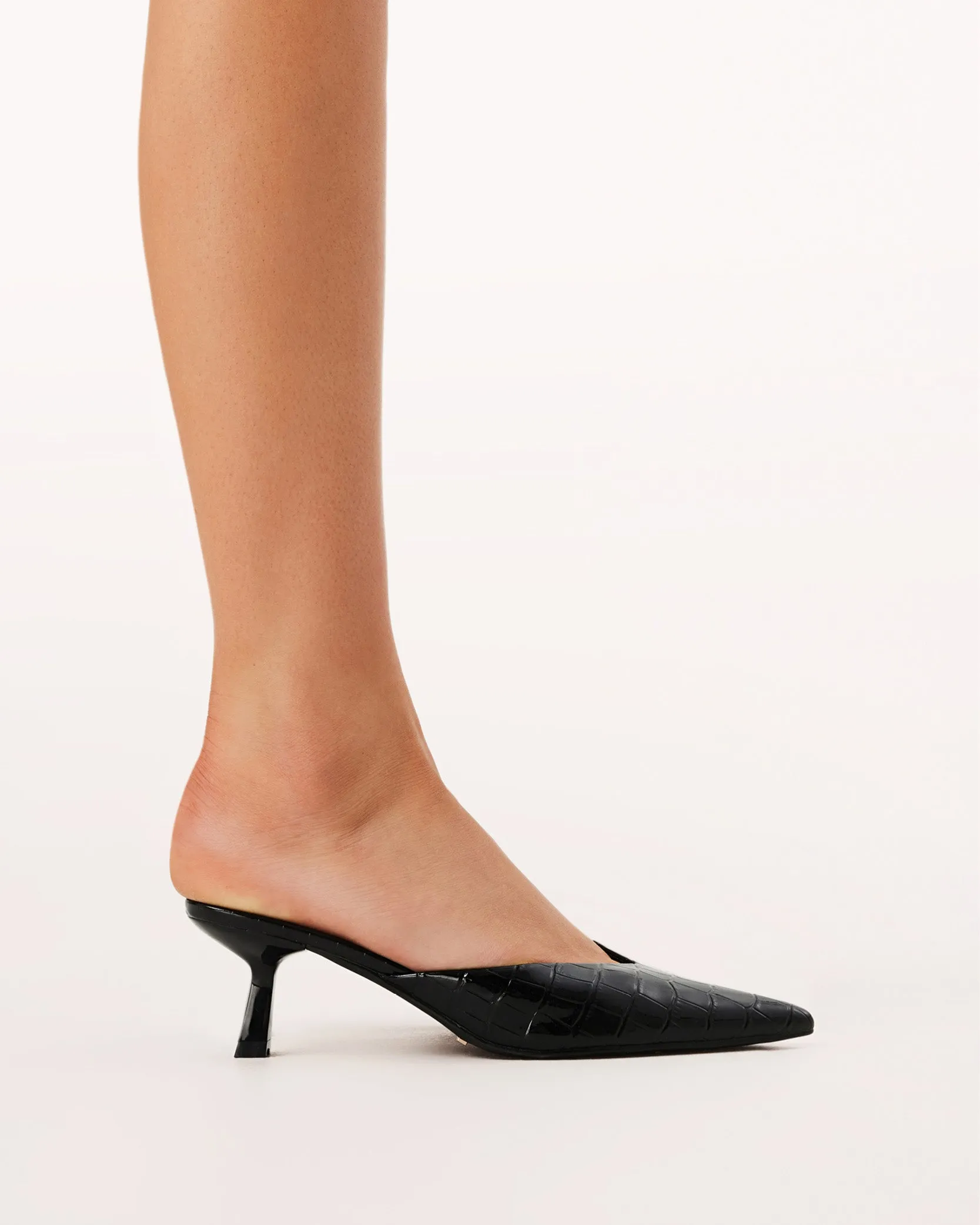 ADELE - BLACK PATENT CROC Classic Bridal Sandals casual daily wear