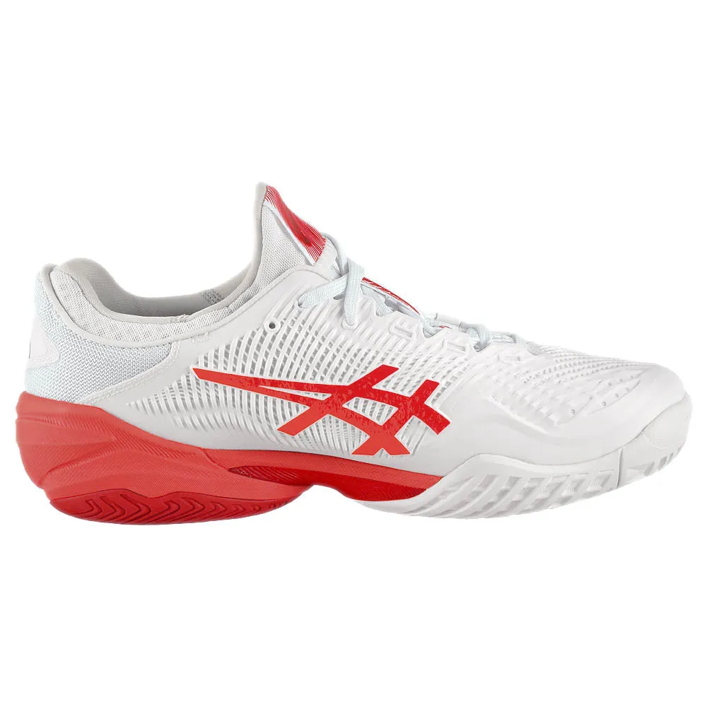 Balanced feel Street cushioning Asics Men's Court FF 3 Novak - White/Electric Red