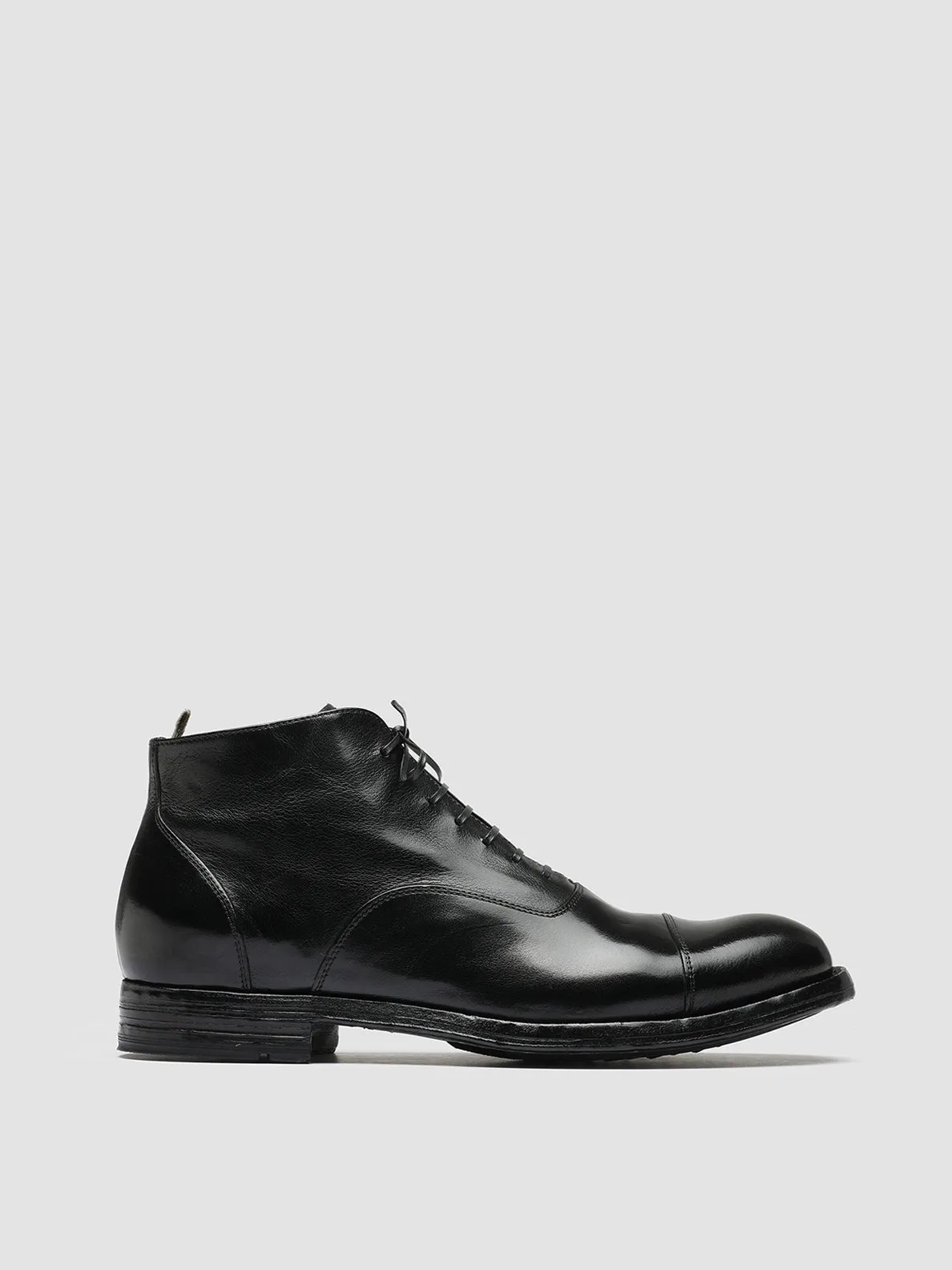 Motion Style BALANCE 009 - Black Leather Lace Up Ankle Boots