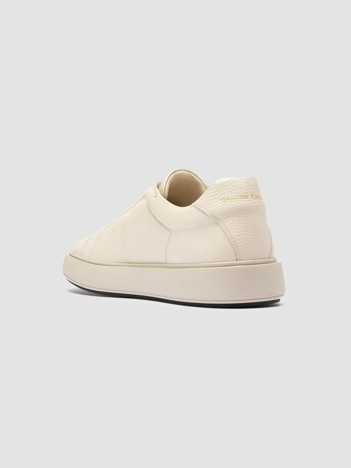 SLOUCH 001 - Off White Leather Sneakers fitness walk Built-In Support