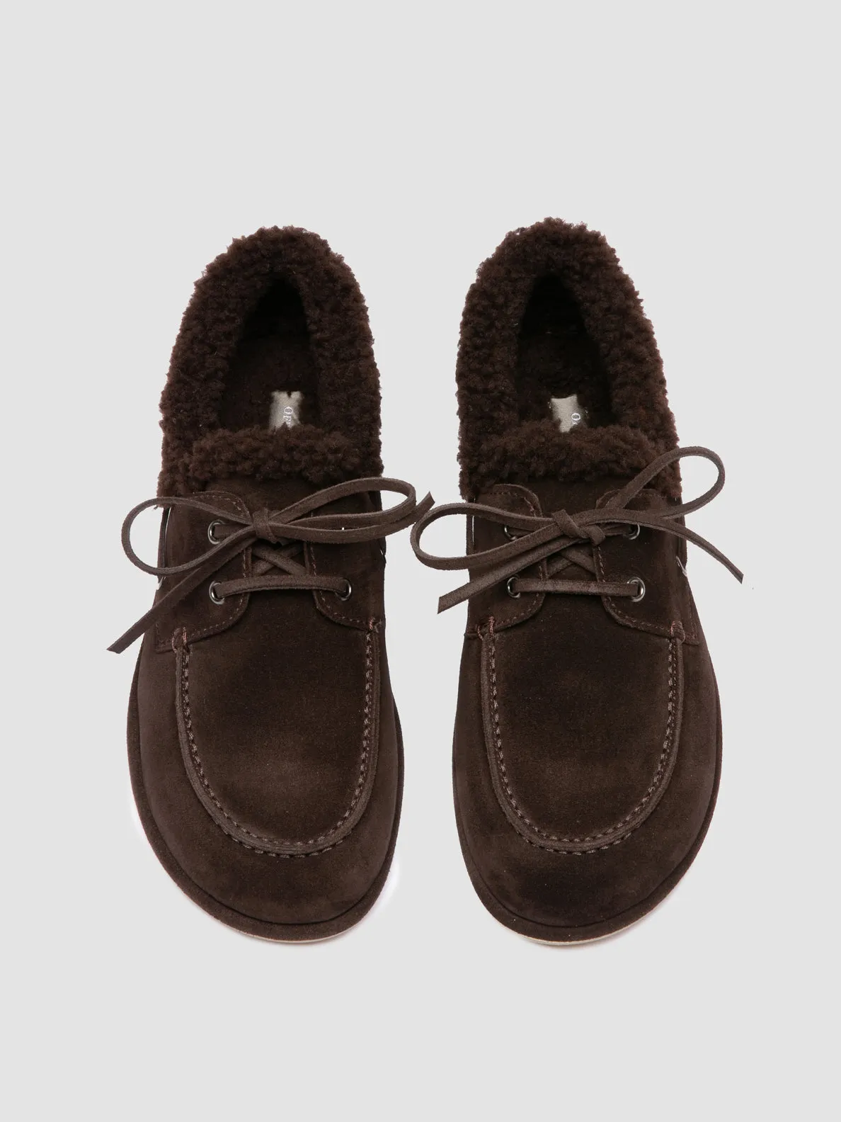 LOVE 103 - Brown Suede Boat Shoes Score Step