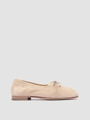 Chase Step Casual Comfort OLIVER 102 - Beige Suede Ballerina Shoes