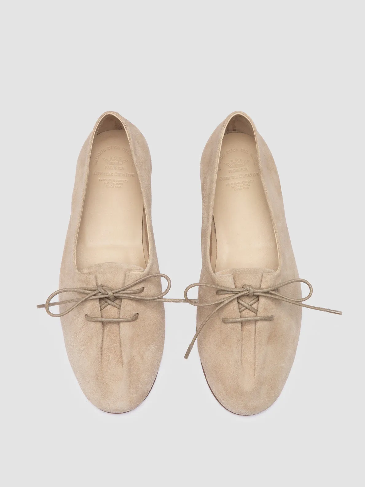 Heat Step OLIVER 102 - Beige Suede Ballerina Shoes