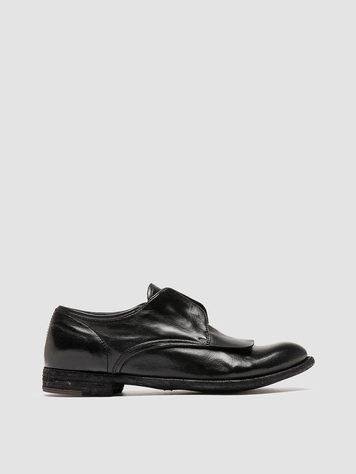LEXIKON 550 - Black Leather Derby Shoes Travel Snap