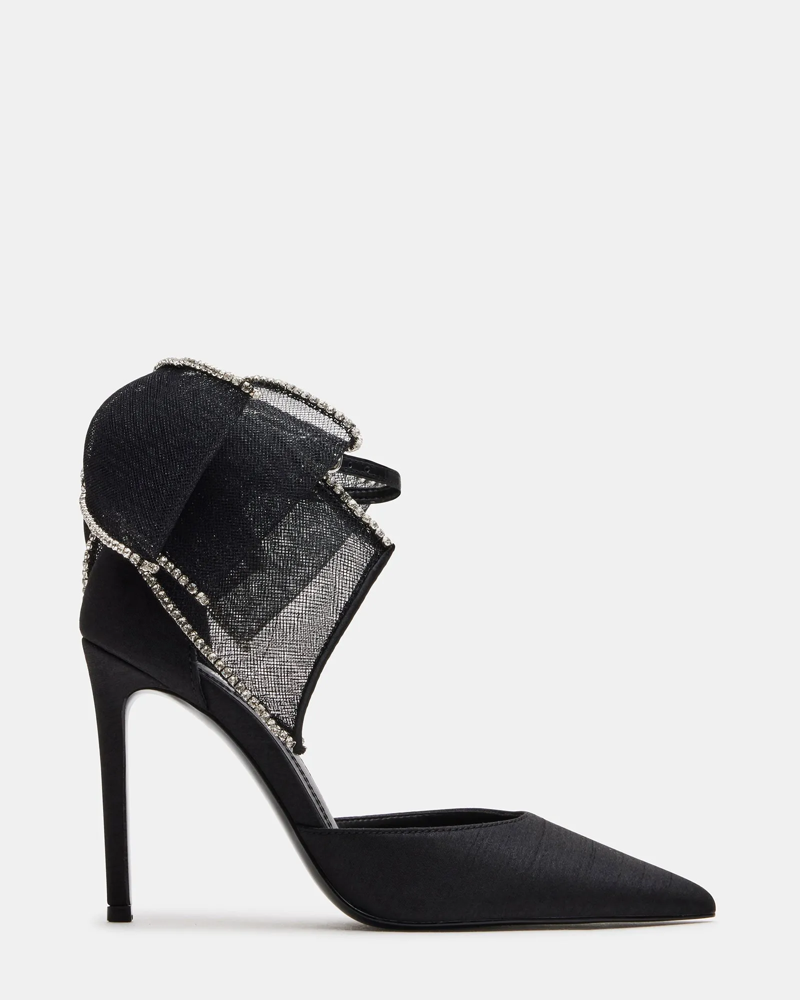 Pivot Point Floral Embellished Heels TIMELESS BLACK SATIN