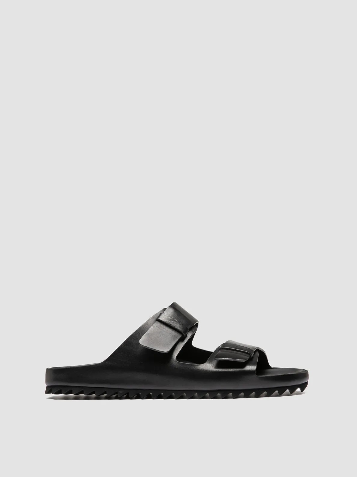 AGOR?? 010 - Black Leather Slide Sandals Seamless Fit Shock-absorbent wear