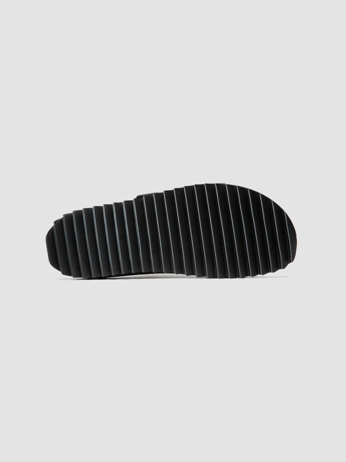 Bold Statement Responsive ride AGOR?? 010 - Black Leather Slide Sandals