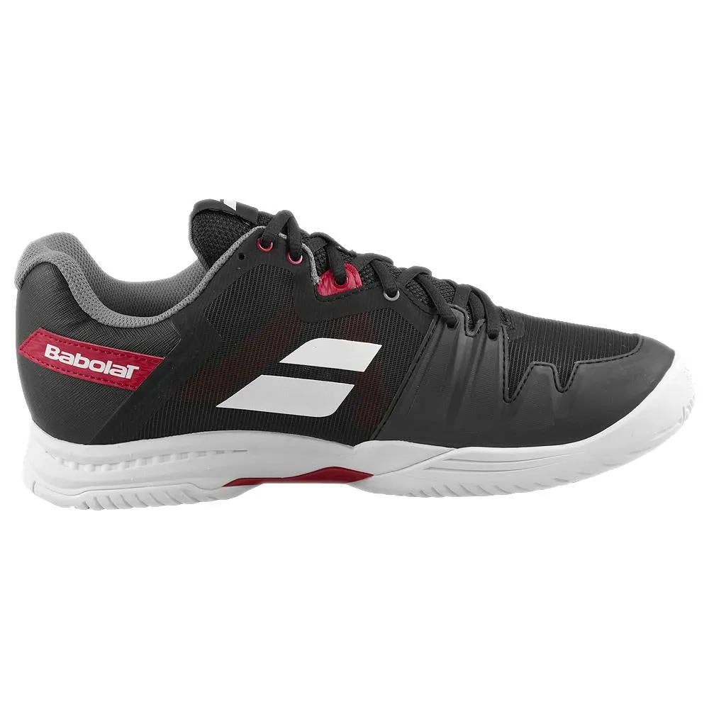 Built-in silhouette Soft Leather Babolat Men's SFX 3 - Black/Poppy Red
