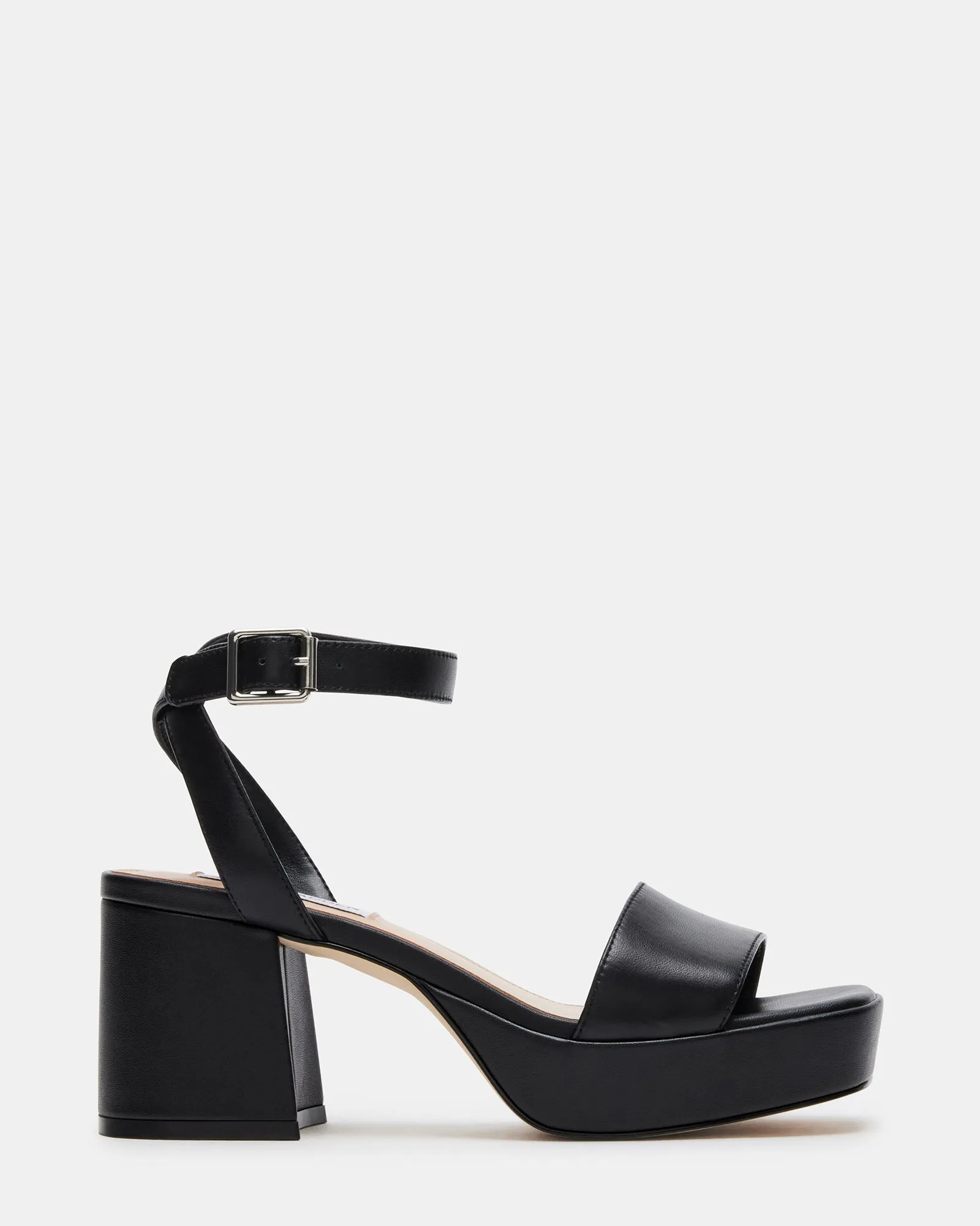 MERCERR BLACK LEATHER Chic Heeled Booties Flexible Upper