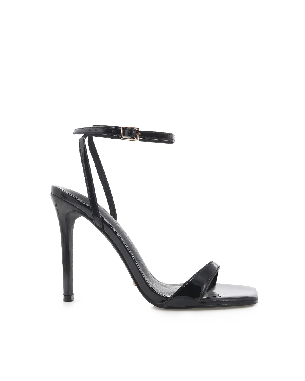 GLAM - BLACK PATENT Outdoor Wedding Heels Comfortable Footbed