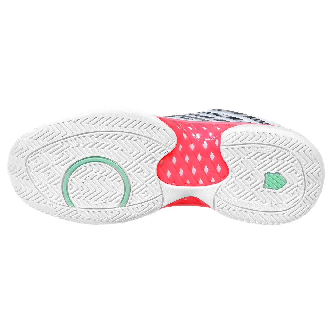 Outdoor Fit Sporty lining K-Swiss Women's Hypercourt Express 2 - White/Neon Pastel Pink