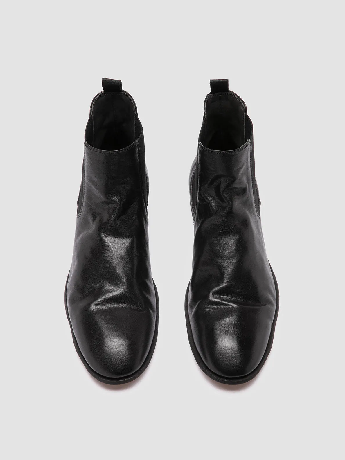 SOLITUDE 004 - Black Leather Chelsea Boots Elegant shock absorption