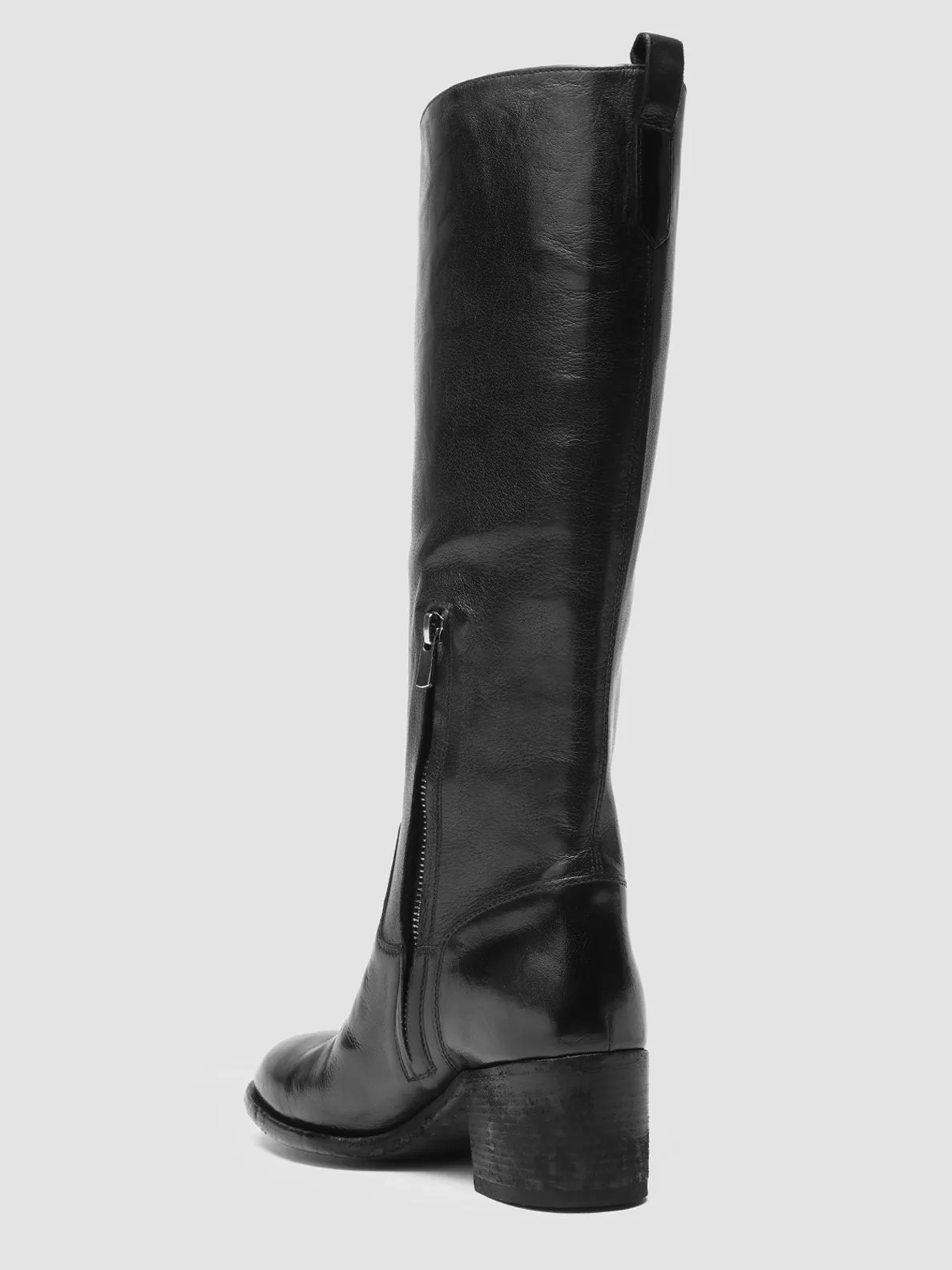 DENNER 116 - Black Leather Zip Boots Festival Step