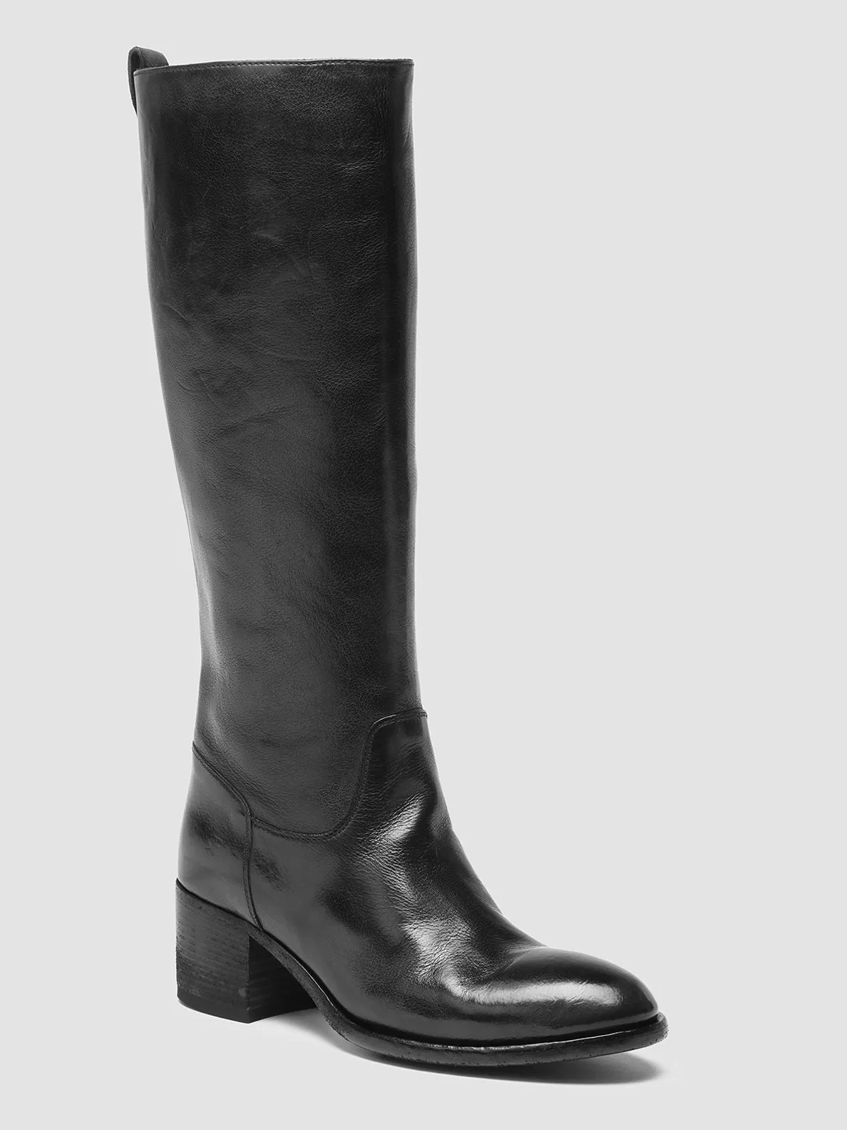 DENNER 116 - Black Leather Zip Boots Taxi Ride