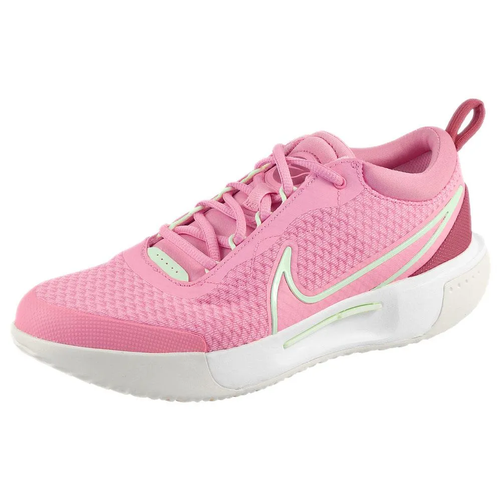 Effortless Glide Move Free Nike Women's Court Zoom Pro - Coral Chalk/Barely Volt