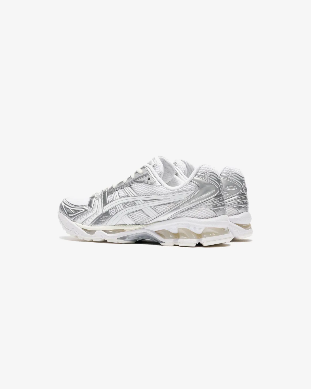 ASICS Gel-Kayano 14 x JJJJound White Silver Sneakers Canvas Cool Night Glow