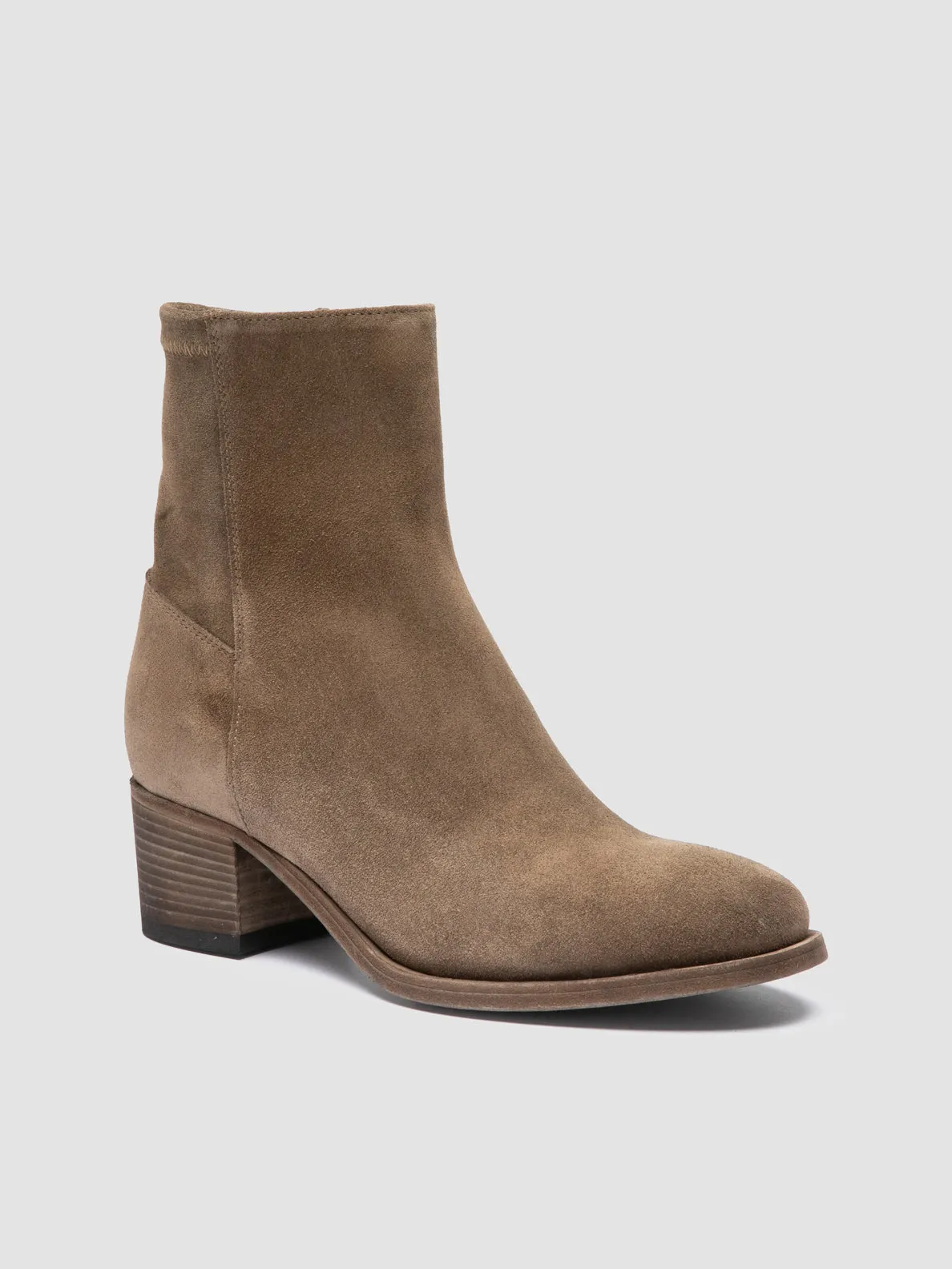 DENNER 127 - Taupe Suede Zipped Boots Air Touch Grass Jog