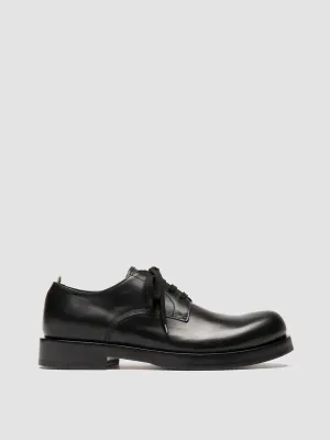BULLA 001 - Black Leather Derby Shoes Style Fit