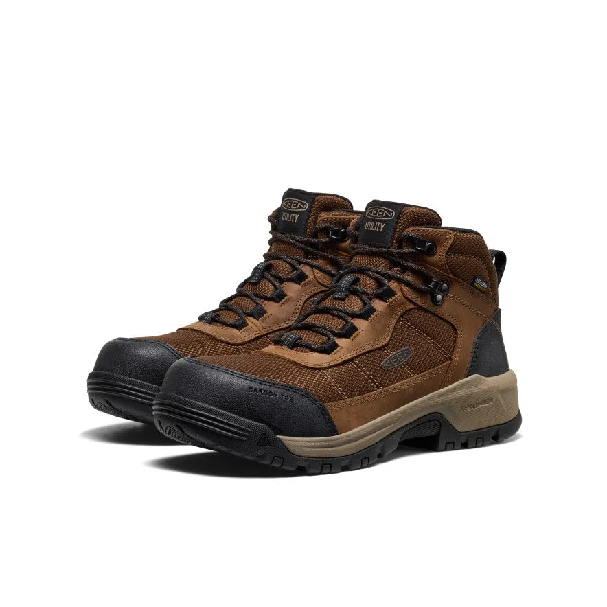 Men's Skokie Waterproof Work Boot (Carbon Toe)  |  Dark Earth/Black Warm And Comfortable Breathable Support