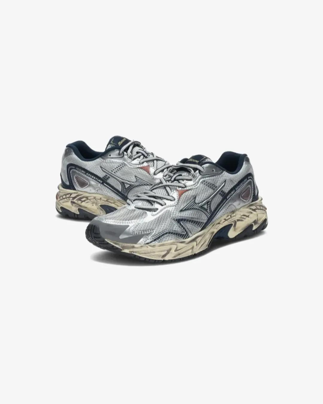 Mizuno Adventure Silver Navy Sneakers Durable Fabric