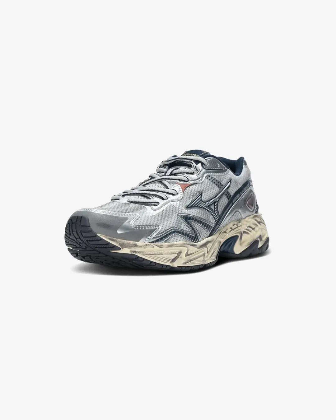 supination - correcting shoes Quick lacing Mizuno Adventure Silver Navy Sneakers