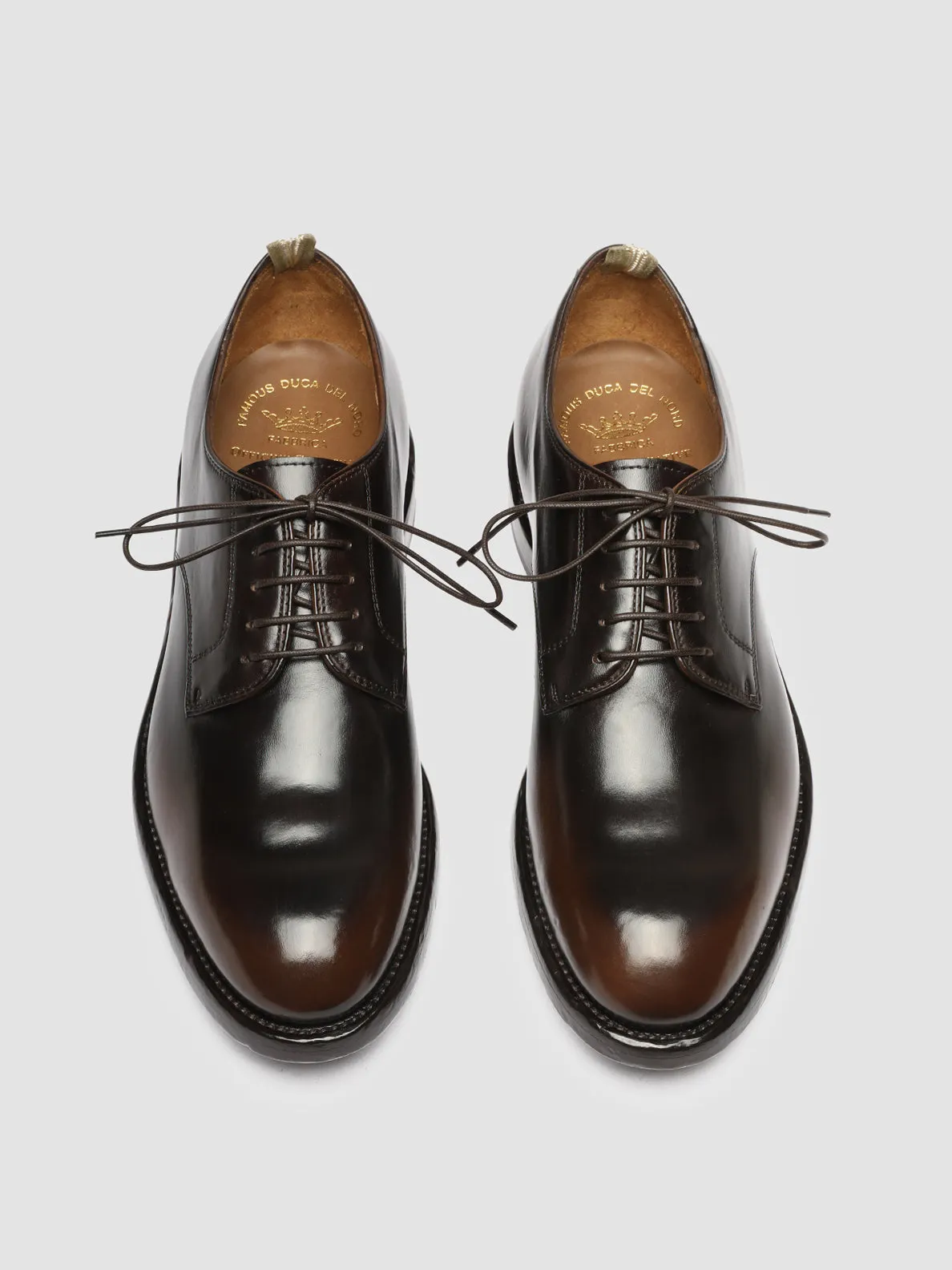 TEMPLE 018 - Brown Leather Derby Shoes Travel Wear