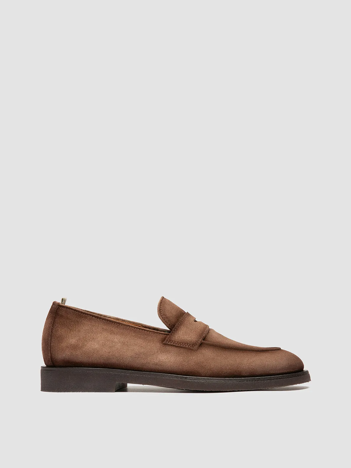 Synthetic Finish OPERA FLEXI 101 - Brown Suede Penny Loafers
