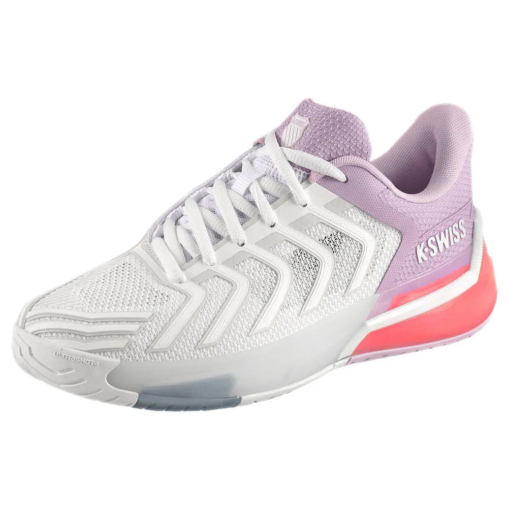 K-Swiss Women's Ultrashot 4 - White/Orchid Petal Padded shock absorption