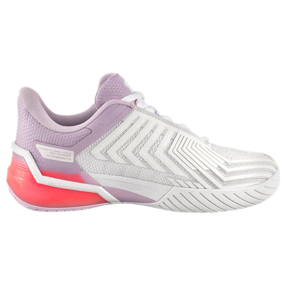 K-Swiss Women's Ultrashot 4 - White/Orchid Petal Easy Grip Season Ready