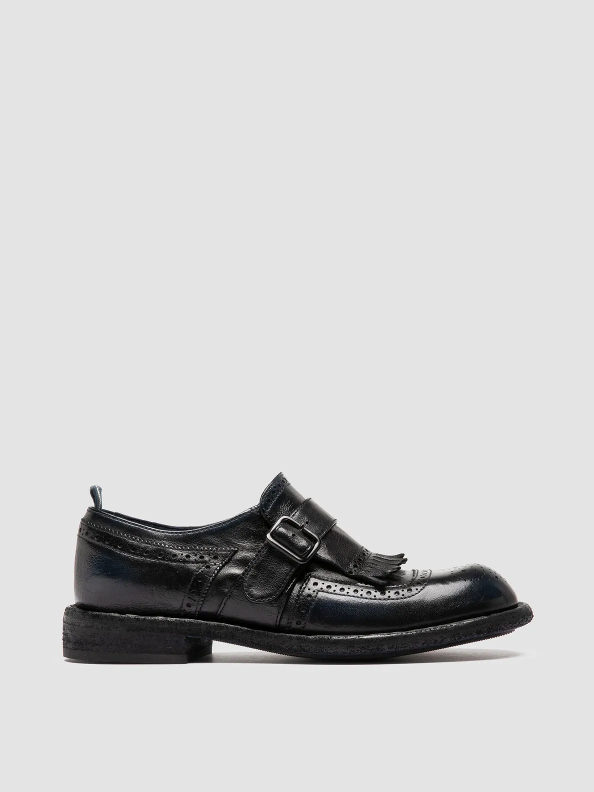 RUGGED 111 - Navy Leather Monk Shoes Marathon Day